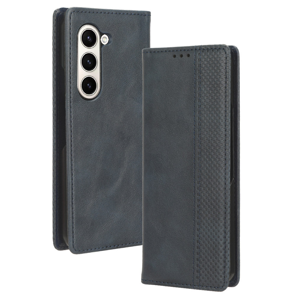 For Samsung Galaxy Z Fold5 5G Retro PU Leather Phone Case Magnetic Closing Stand Phone Cover For Samsung Galaxy Z Fold5 5G Retro PU Leather Phone Case Magnetic Closing Stand Phone Cover